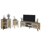 Sala De Estar Completa Charlotte Com Rack, Aparador E Mesa La