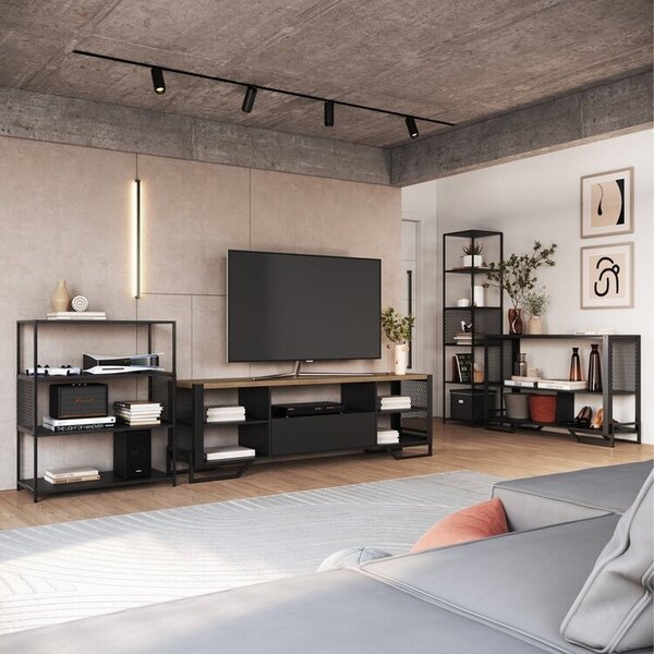 Sala De Estar Completa Com 4 Itens Rack Tv 60 Polegadas, Esta