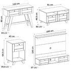 Sala De Estar Completa Decor Para Tv Até 75 Polegadas 2 Porta