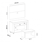 Sala De Estar Completa Para Tv Até 32 Polegadas Cristal Preto