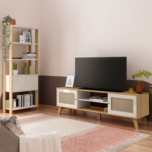 Sala De Estar Completa Para Tv Até 75 Polegadas Charlotte 3 P