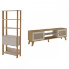 Sala De Estar Completa Para Tv Até 75 Polegadas Charlotte 3 P