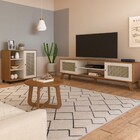 Sala De Estar Completa Para Tv Até 75 Polegadas Charlotte 3 P