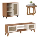 Sala De Estar Completa Para Tv Até 75 Polegadas Charlotte 3 P