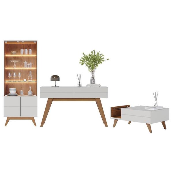 Sala De Estar Noronha Cristaleira, Aparador E Mesa De Centro