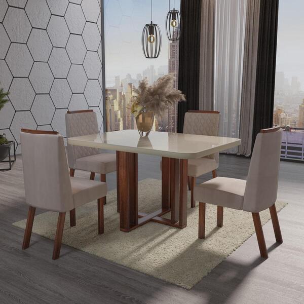 Sala De Jantar 120x80 Paola Tampo Off-white 4 Cad Bom Pastor