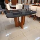 Sala De Jantar 130x90 Roma Mdf/vidro Grafite 4 Cad Bom Pastor