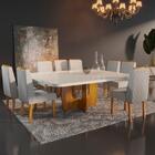 Sala De Jantar 135x135 Stella Mdf/vidro 8 Cadeiras Bom Pastor