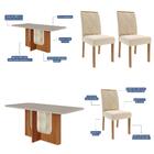 Sala De Jantar 180x90cm 6 Cadeiras Louise/fernanda Wood Cimol