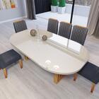 Sala De Jantar 196x90 Karen Mdf/vidro 6 Cadeiras Bom Pastor