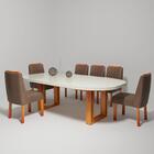 Sala De Jantar 196x90 Karen Mdf/vidro 6 Cadeiras Bom Pastor