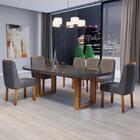 Sala De Jantar 196x90 Karen Mdf/vidro 6 Cadeiras Bom Pastor