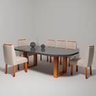 Sala De Jantar 196x90 Karen Mdf/vidro 6 Cadeiras Bom Pastor