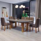 Sala De Jantar 196x90 Karen Mdf/vidro 6 Cadeiras Bom Pastor