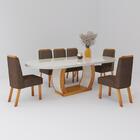 Sala De Jantar 196x90 Mel Mdf/vidro 6 Cadeiras Bom Pastor