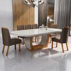 Sala De Jantar 196x90 Mel Mdf/vidro 6 Cadeiras Bom Pastor