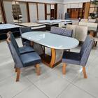 Sala De Jantar 196x90 Mel Mdf/vidro 6 Cadeiras Bom Pastor