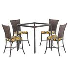 Sala De Jantar 1 Mesa Quadrada Sem Tampo Com 4 Cadeiras Em Al