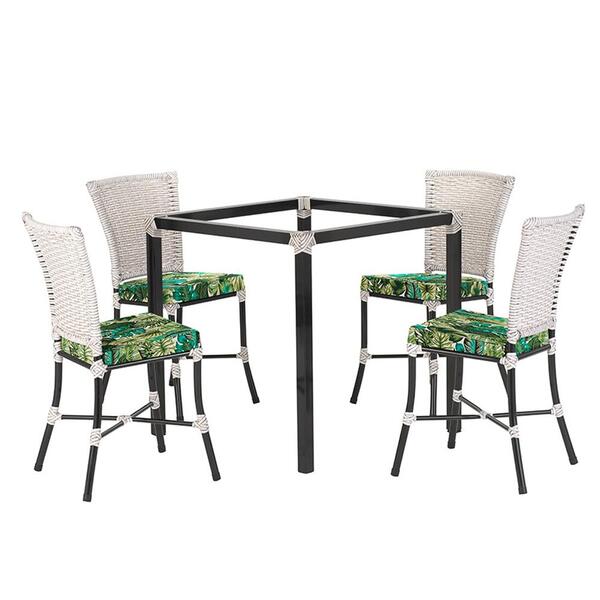 Sala De Jantar 1 Mesa Quadrada Sem Tampo Com 4 Cadeiras Em Al