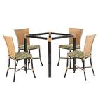 Sala De Jantar 1 Mesa Quadrada Sem Tampo Com 4 Cadeiras Em Al