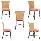 Sala De Jantar 1 Mesa Quadrada Sem Tampo Com 4 Cadeiras Em Al