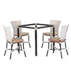 Sala De Jantar 1 Mesa Quadrada Sem Tampo Com 4 Cadeiras Em Al