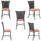 Sala De Jantar 1 Mesa Quadrada Sem Tampo Com 4 Cadeiras Em Al