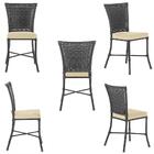 Sala De Jantar 1 Mesa Quadrada Sem Tampo Com 4 Cadeiras Em Al