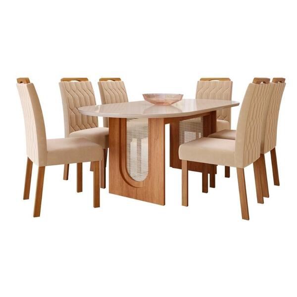 Sala De Jantar 210x100cm 6 Cadeiras Valentina/paola Wood Cimo