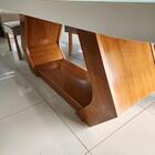 Sala De Jantar 220x110 Lottus Mdf/vidro Off 8 Cadeiras Bom Pa