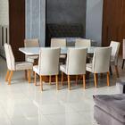 Sala De Jantar 220x110 Lottus Mdf/vidro Off 8 Cadeiras Bom Pa