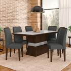 Sala De Jantar 6 Cadeiras Nazca Imbui/off Whi/cinza - Móveis