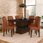 Sala De Jantar 6 Cadeiras Nazca Imbuia/preto/terrac - Móveis