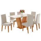 Sala De Jantar 6 Lugares Felicity Vênus Mel/blonde/veludo Mar