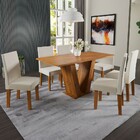 Sala De Jantar 6 Lugares Felicity Venus Seda/nude - Viero Móv