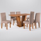 Sala De Jantar 6 Lugares Felicity Venus Seda/veludo Tabaco -