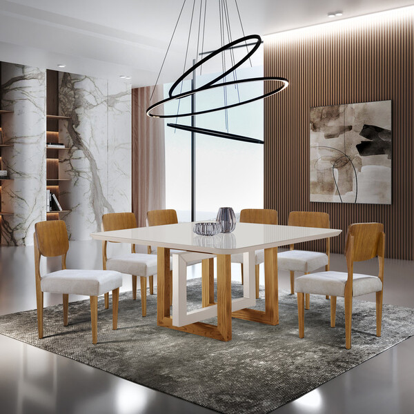 Sala De Jantar 8 Lugares Maciça - Arizona Sala Nobre