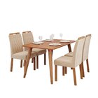 Sala De Jantar Adele 130cm Sem Vidro Com 4 Cadeiras Paola Cin