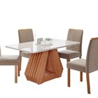 Sala De Jantar Agata 130 Cm Com 4 Cadeiras Clarice Wood Cinam