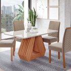 Sala De Jantar Agata 130 Cm Com 4 Cadeiras Clarice Wood Cinam