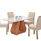 Sala De Jantar Agata 130 Cm Com 4 Cadeiras Juliana Wood Off/m