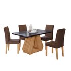 Sala De Jantar Agata 130cm Com 4 Cadeiras Maia Nature/chumbo/
