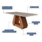 Sala De Jantar Agata 180 Cm Com 6 Cadeiras Clarice Wood Off/m