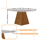 Sala De Jantar Aida 90 Tampo Mdf Canto Copo E Vidro Com 4 Cad