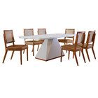 Sala De Jantar Ailla Com Mesa E 6 Cadeiras Moderna
