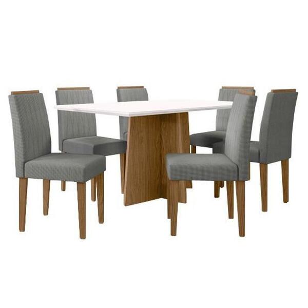 Sala De Jantar Ana 1,60m X 0,90m E 6 Cadeiras Ana Ype/off Whi