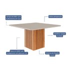 Sala De Jantar Ana 130x130cm Com 8 Cadeiras Clarice Cinamomo/