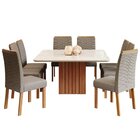Sala De Jantar Ana 130x130cm Com 8 Cadeiras Clarice Cinamomo/