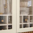 Sala De Jantar Arcade Ripado Com Cristaleira E Buffet Aparado