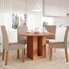 Sala De Jantar Ariela 109cm Sem Vidro Com 4 Cadeiras Clarice